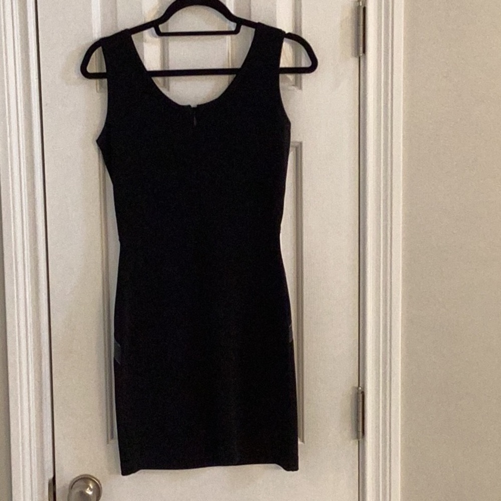 Andrea Isabella Black Vintage Dress w/ Leather & Silver Studs - Picture 5 of 11